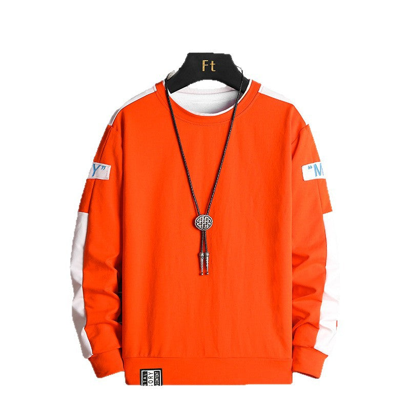 Herren Sweatshirt mit Kontrastärmeln und Brusttasche