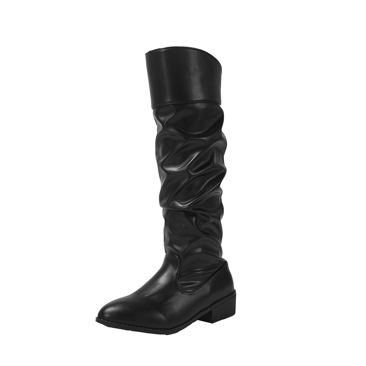 Geraffte Damen Overknee Stiefel Mit Gepolsterter Innensohle