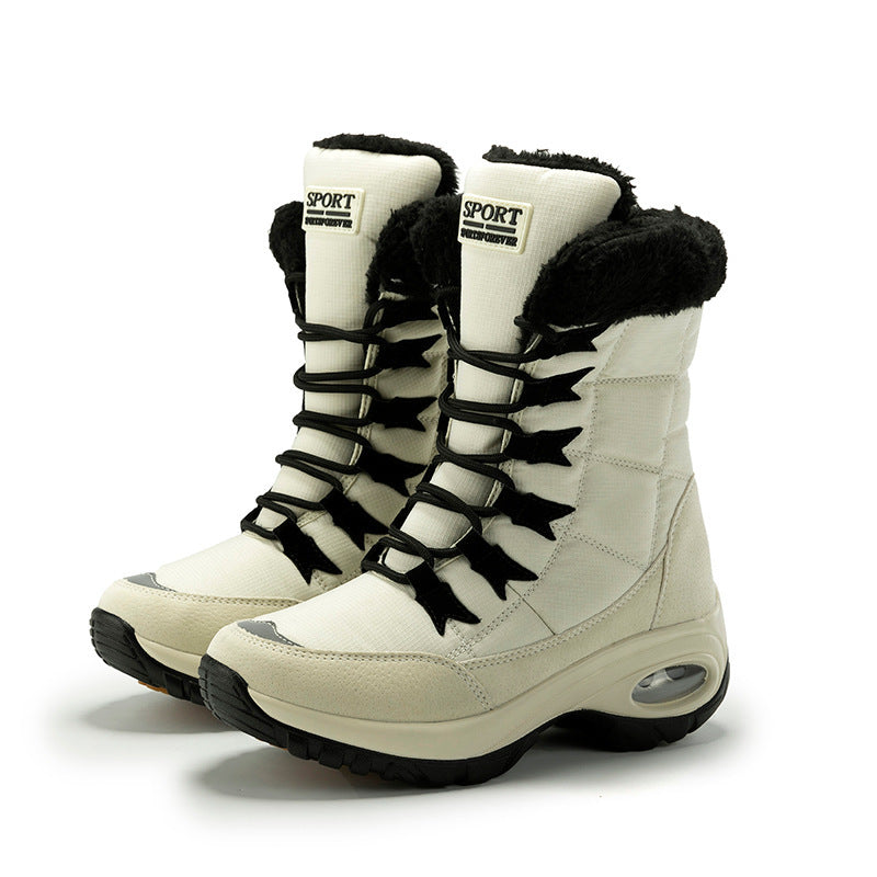 Gefütterte Barfuss-Winterstiefel mit rutschfester Sohle