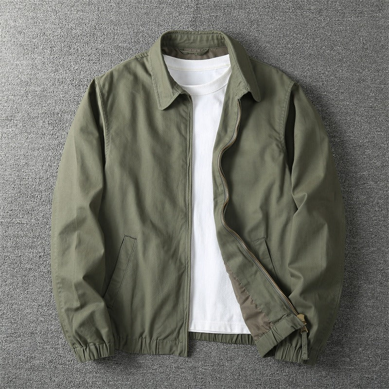 Leichte Herrenjacke mit Reissverschluss und Stehkragen