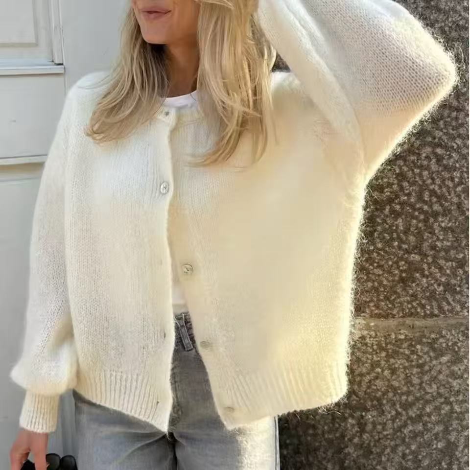 Offene Damen Strickjacke mit Weiter Passform