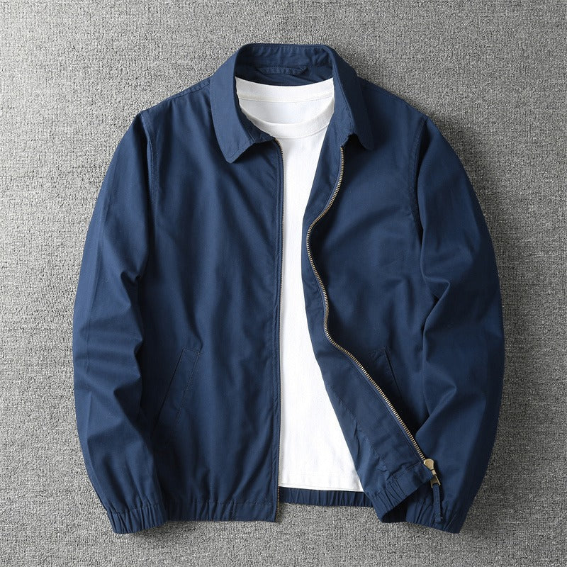 Leichte Herrenjacke mit Reissverschluss und Stehkragen