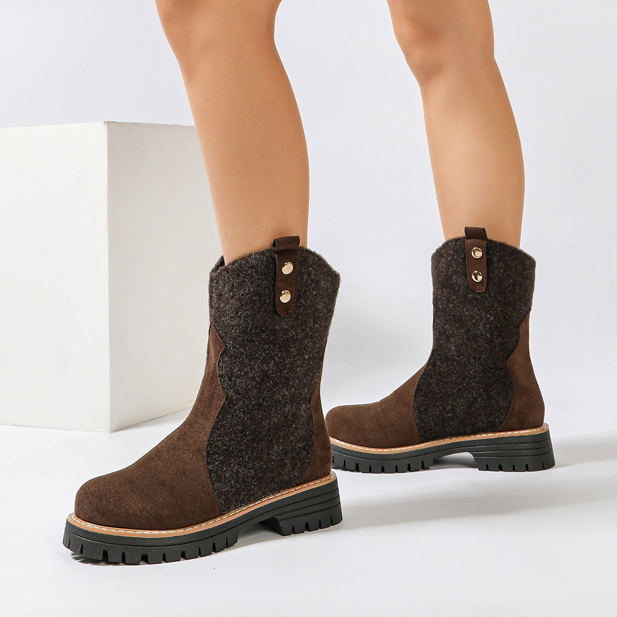 Damen Winterstiefel Mit Fleecefutter Und Gummisohle