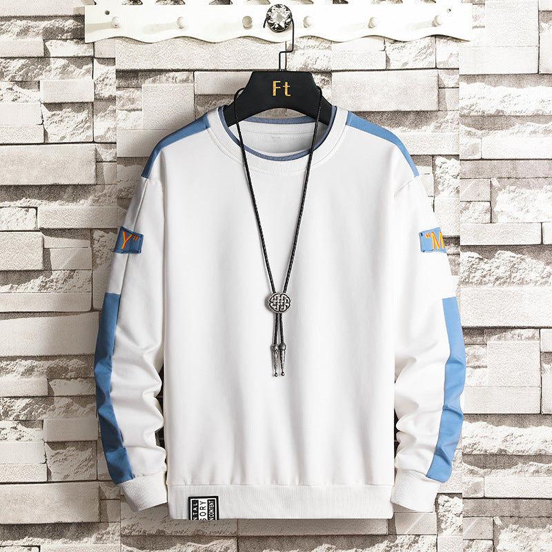 Herren Sweatshirt mit Kontrastärmeln und Brusttasche