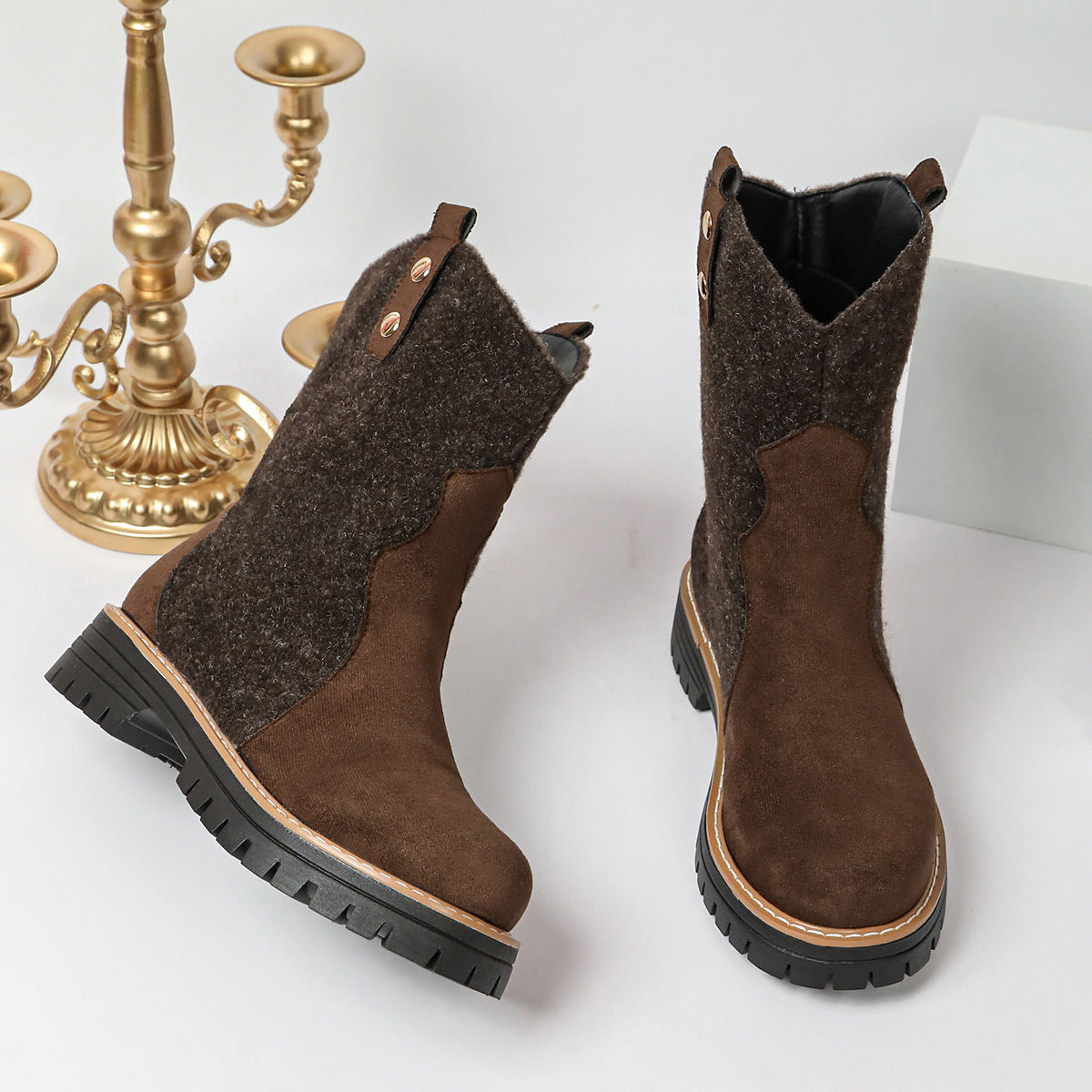 Damen Winterstiefel Mit Fleecefutter Und Gummisohle
