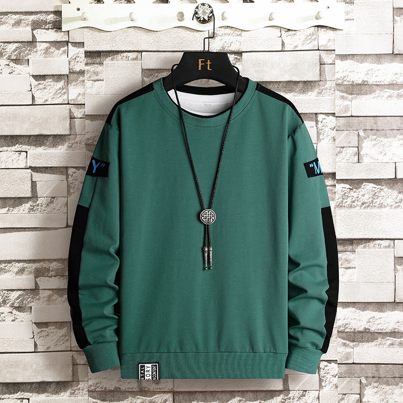 Herren Sweatshirt mit Kontrastärmeln und Brusttasche