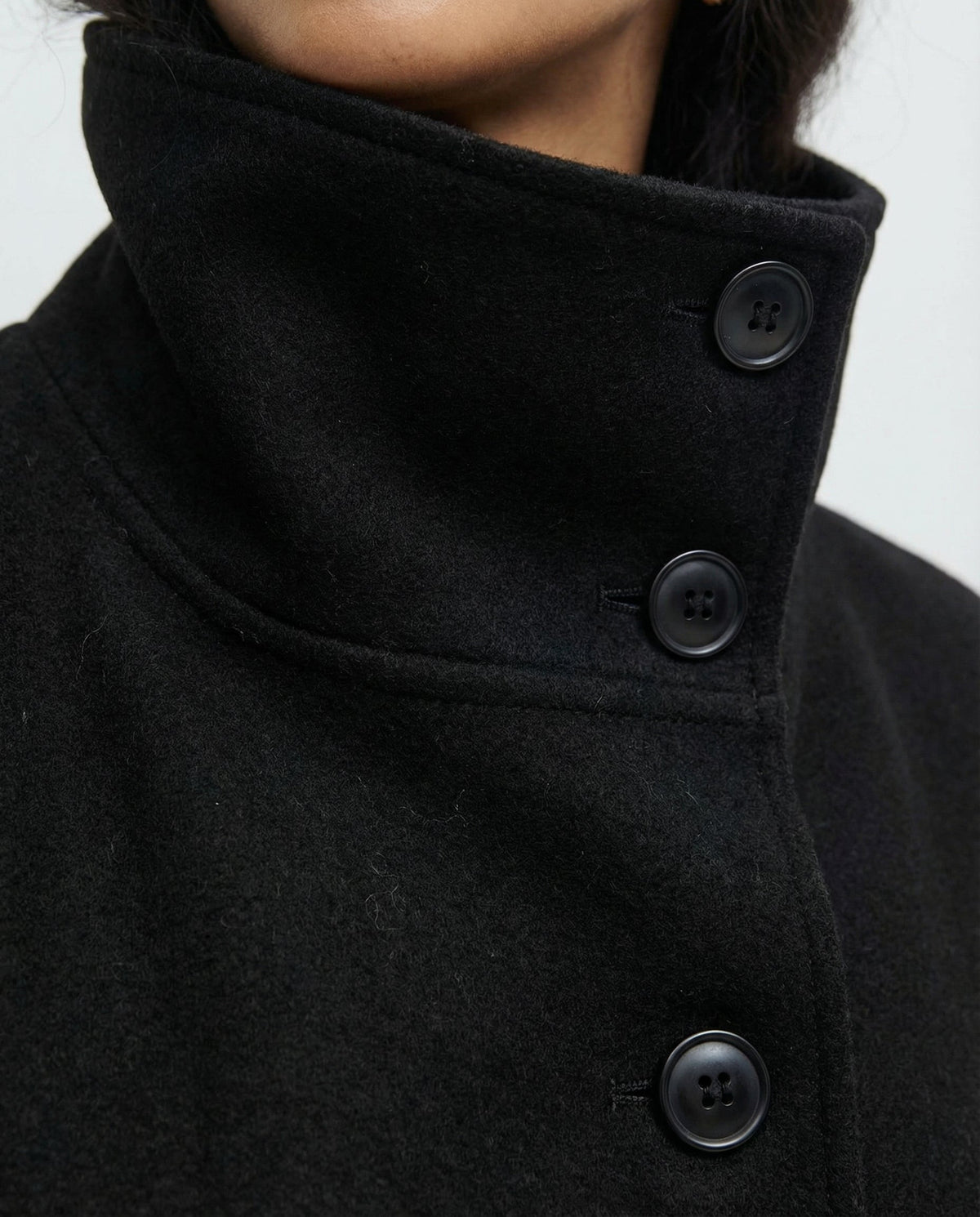 Damen Cape Jacke mit Stehkragen und Bindegürtel