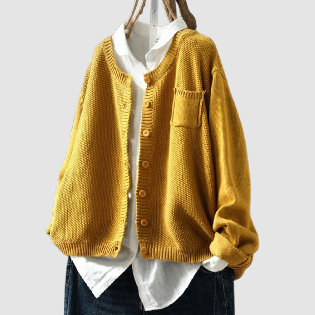 Kuscheliger Strickcardigan Mit Brusttasche