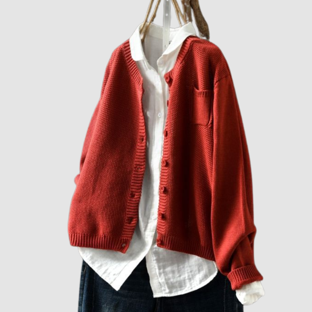 Kuscheliger Strickcardigan Mit Brusttasche