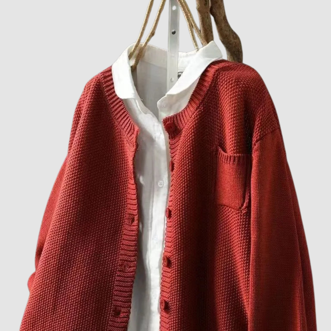 Kuscheliger Strickcardigan Mit Brusttasche