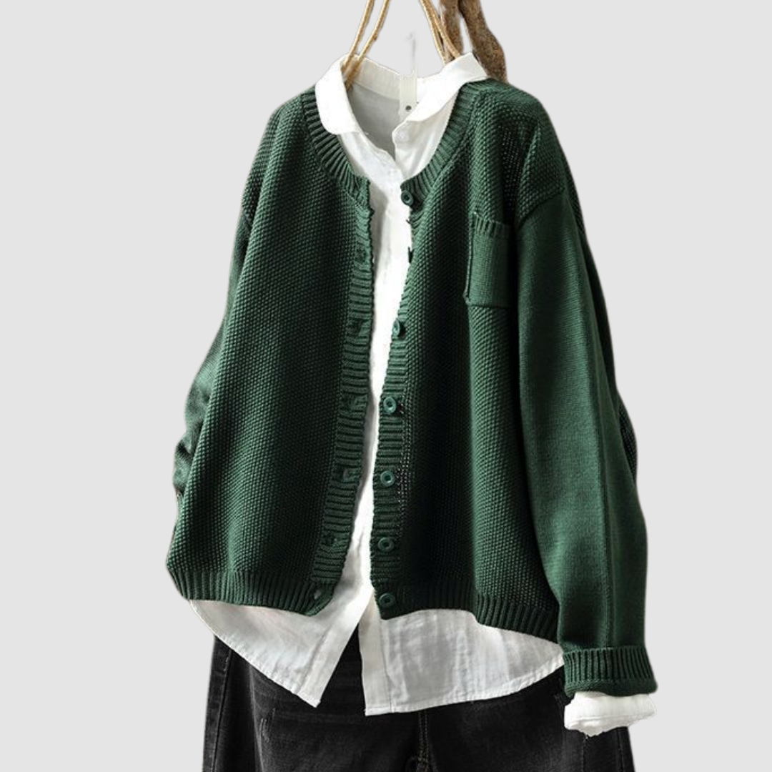 Kuscheliger Strickcardigan Mit Brusttasche