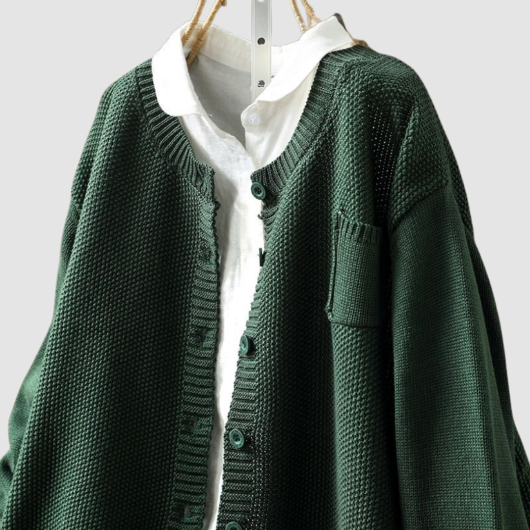 Cardigan en maille douillet avec poche poitrine
