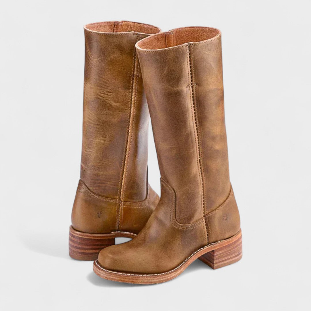 Klassische Damen Westernstiefel mit Ziernähten