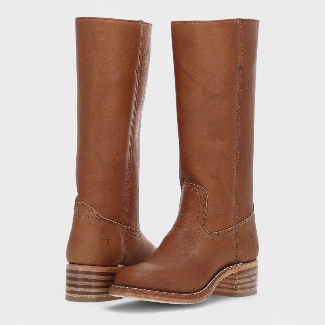 Klassische Damen Westernstiefel mit Ziernähten