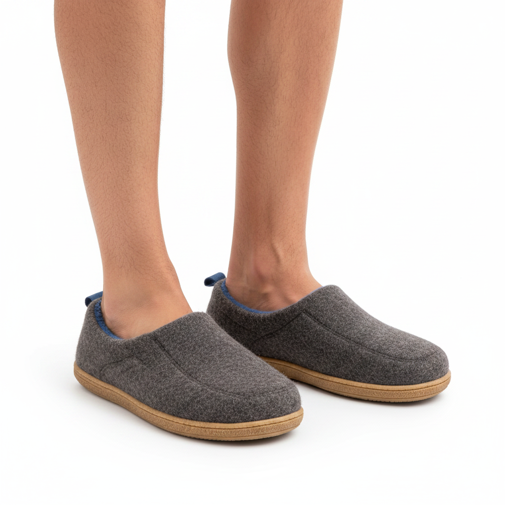 Chaussons orthopédiques unisexes à semelle rigide et doublure en polaire