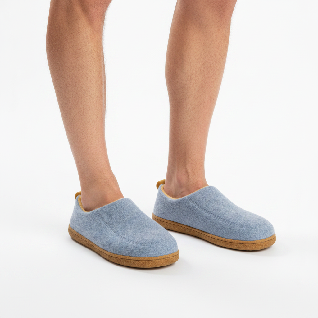 Chaussons orthopédiques unisexes à semelle rigide et doublure en polaire