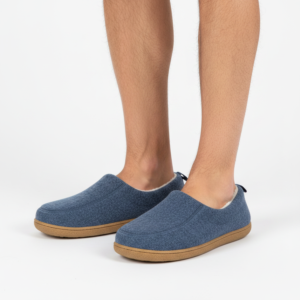 Chaussons orthopédiques unisexes à semelle rigide et doublure en polaire