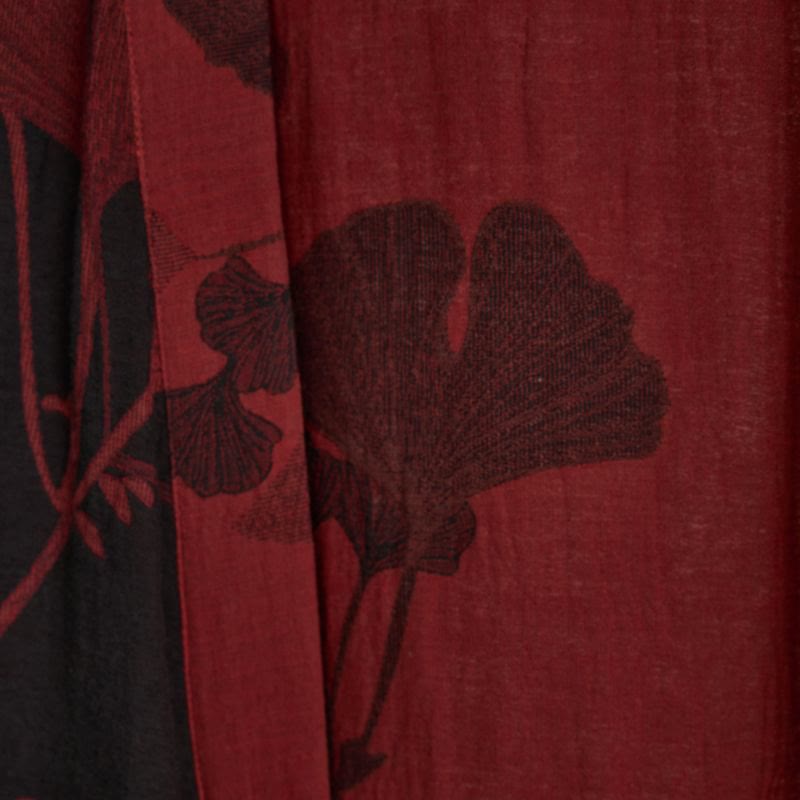 Leichter Kimono Bademantel aus Baumwolle mit Ginkgo-Muster