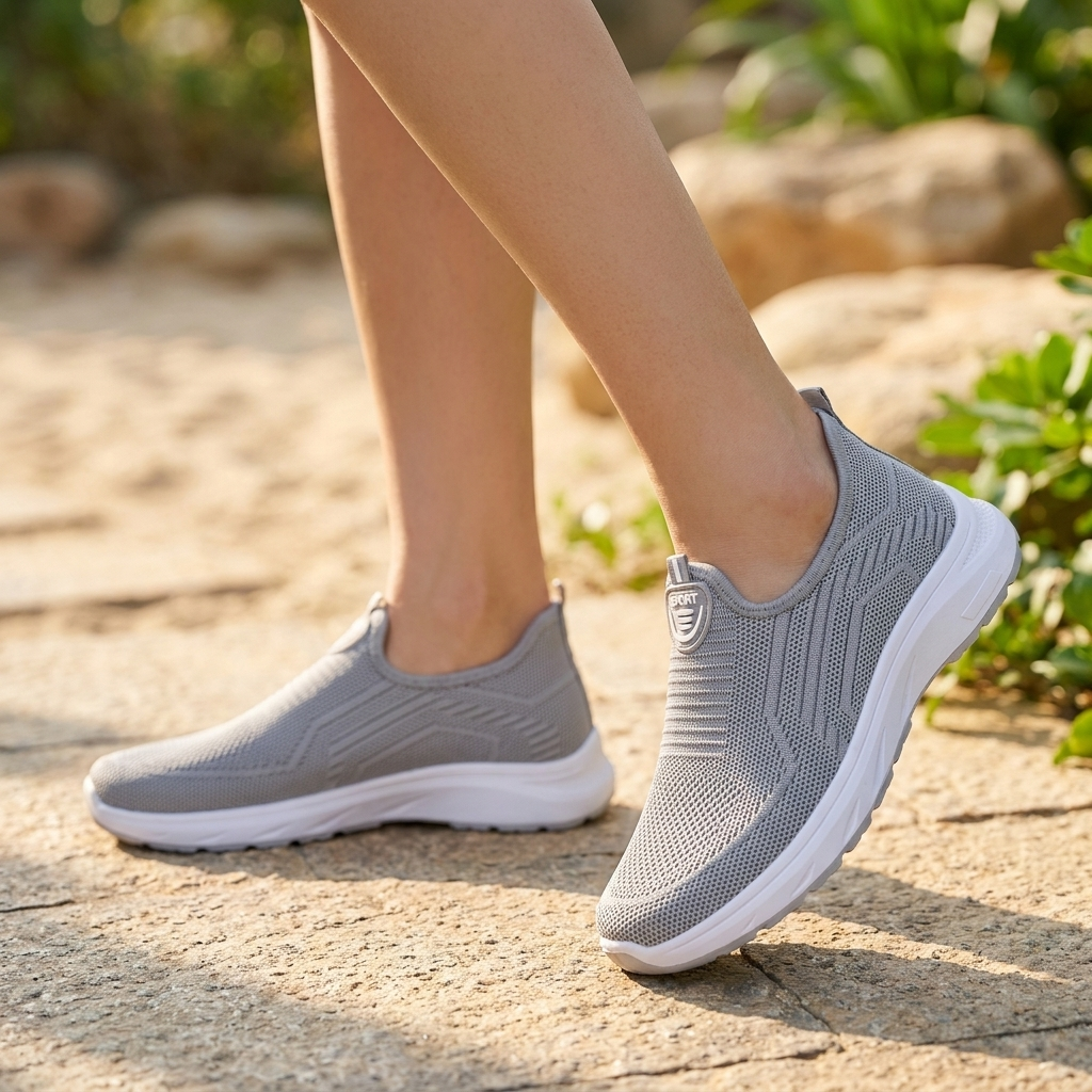 Leichte Damen Slip-On Sneaker aus Strick