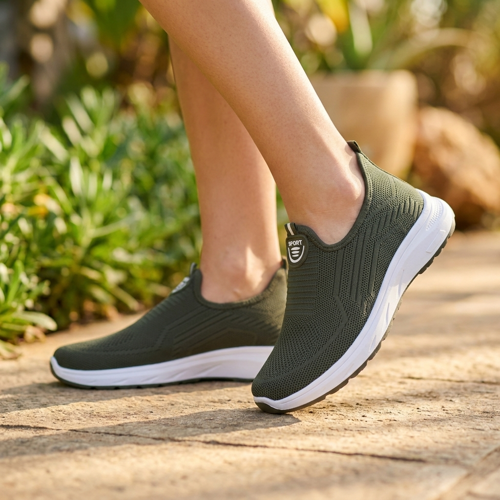 Leichte Damen Slip-On Sneaker aus Strick