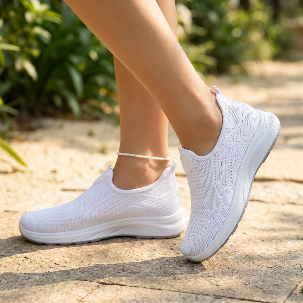Leichte Damen Slip-On Sneaker aus Strick