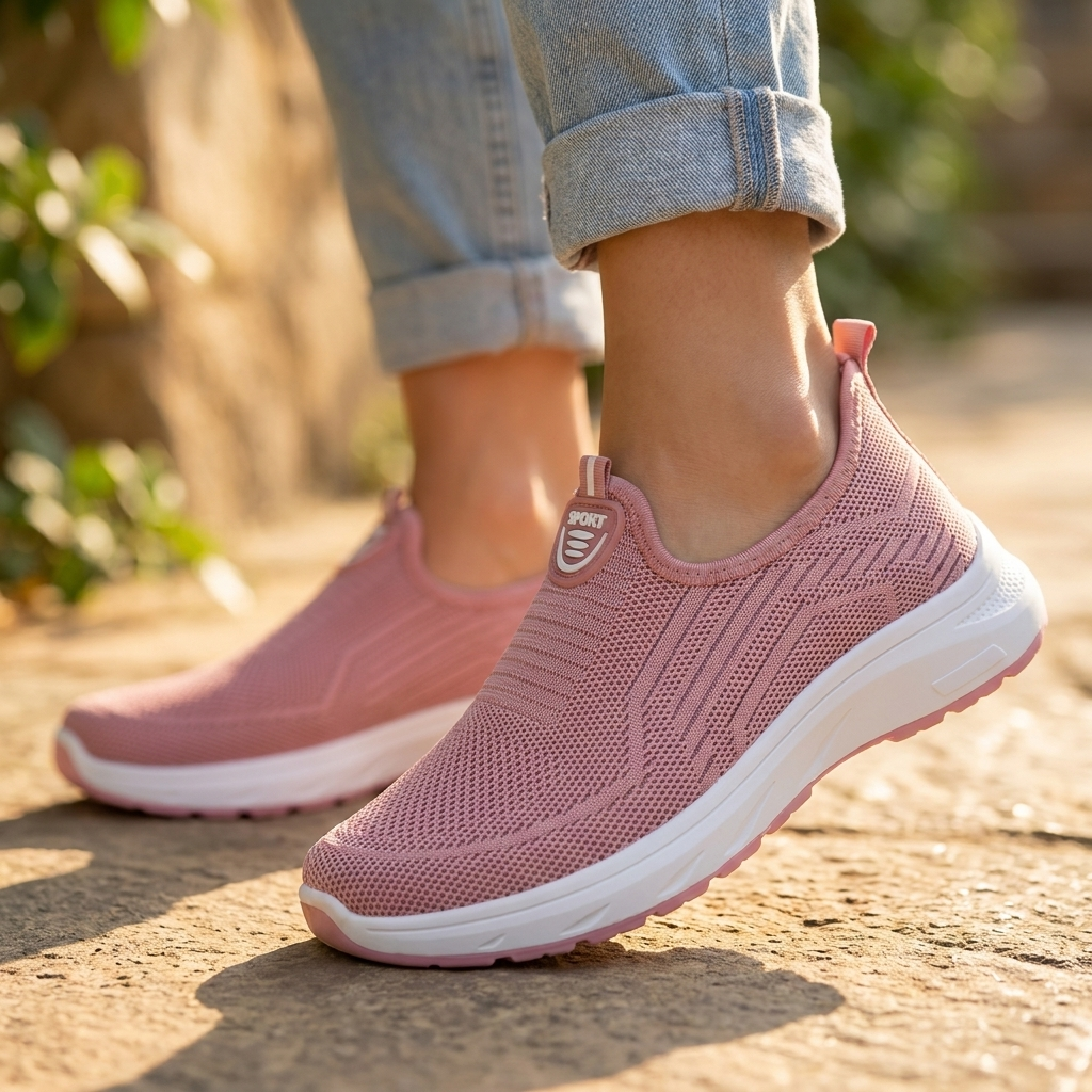 Leichte Damen Slip-On Sneaker aus Strick