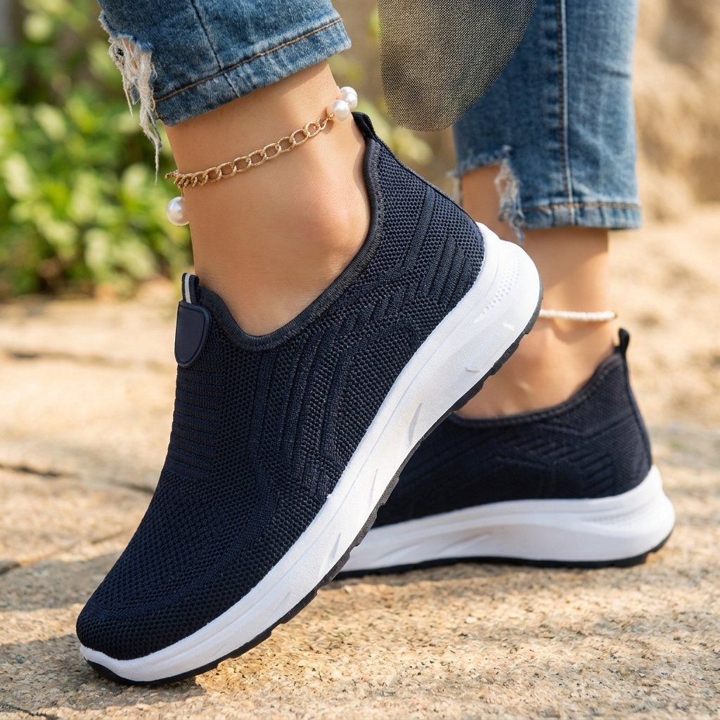 Leichte Damen Slip-On Sneaker aus Strick