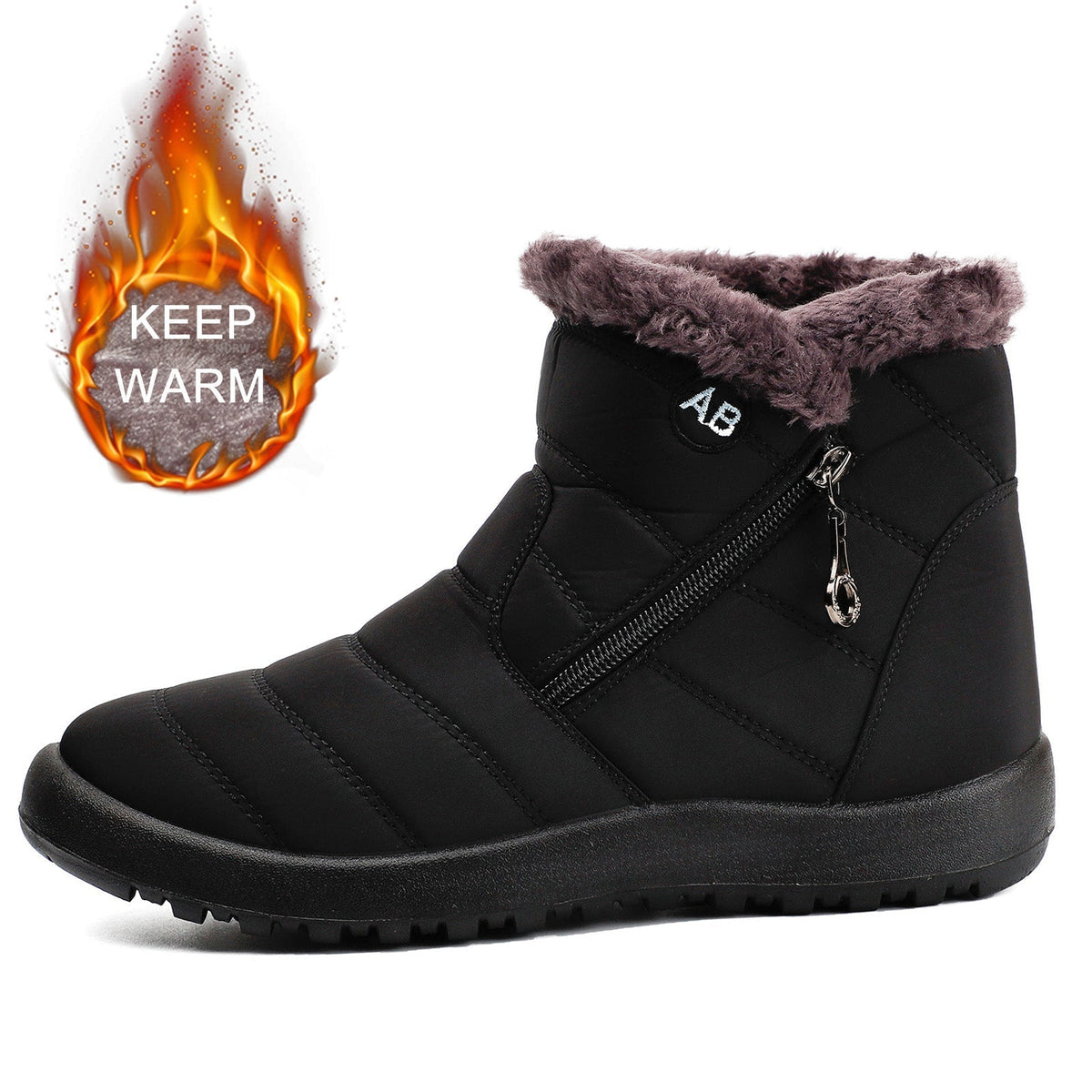 Isolierte Damen Outdoor-Winterstiefel mit Grip-Sohle