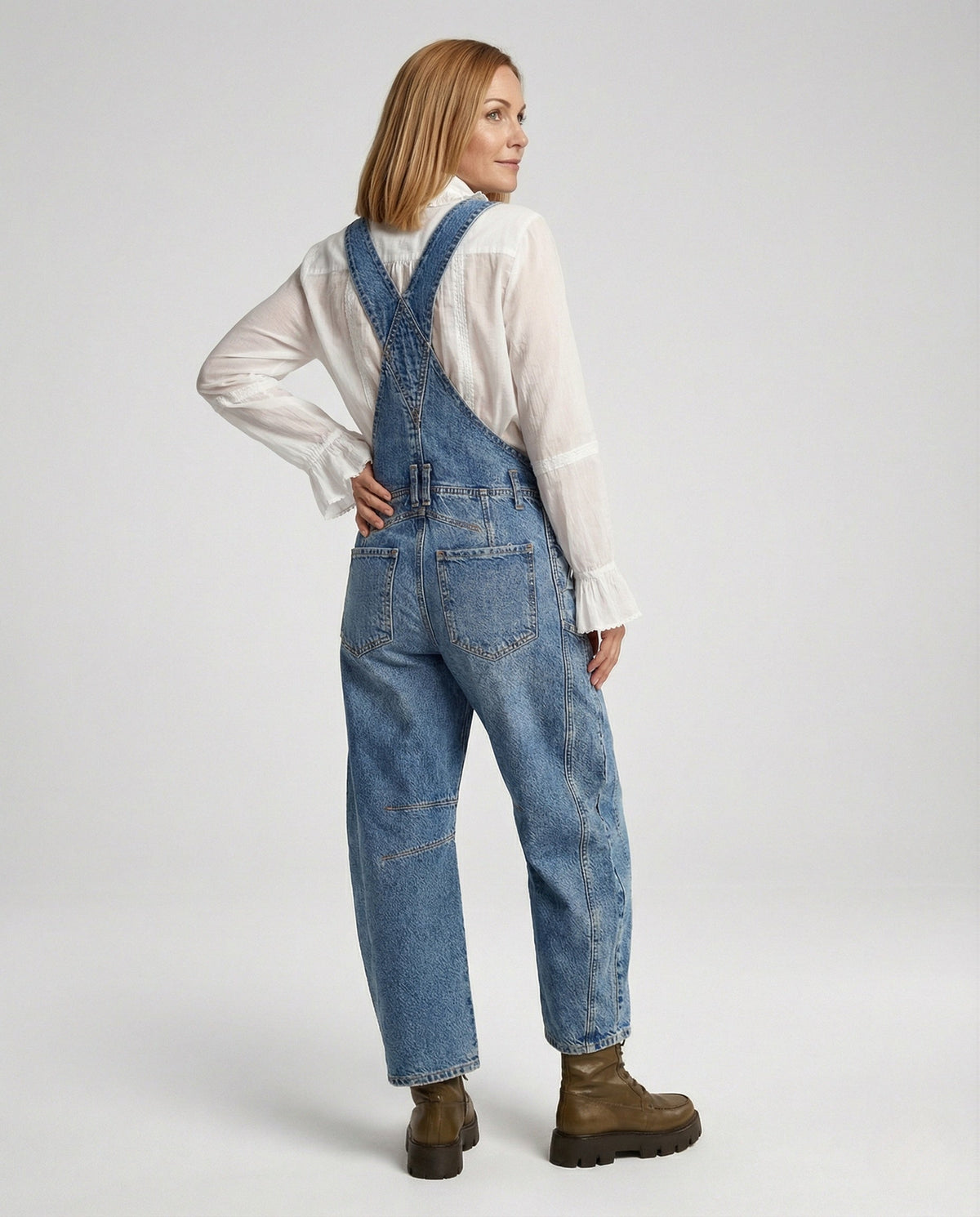 Weite Damen Latzhose aus Baumwoll-Canvas