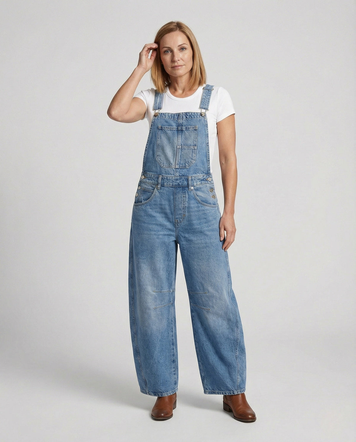 Weite Damen Latzhose aus Baumwoll-Canvas