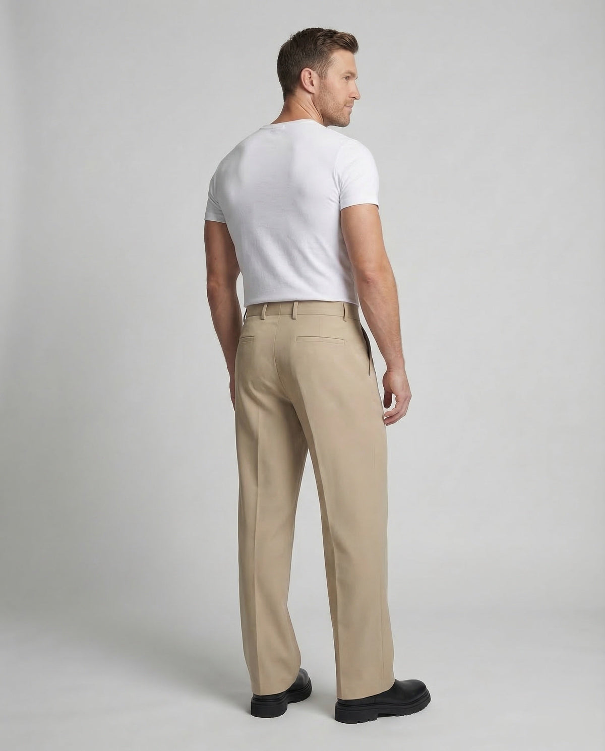 Herren Bundfaltenhose mit weitem Bein und hohem Bund