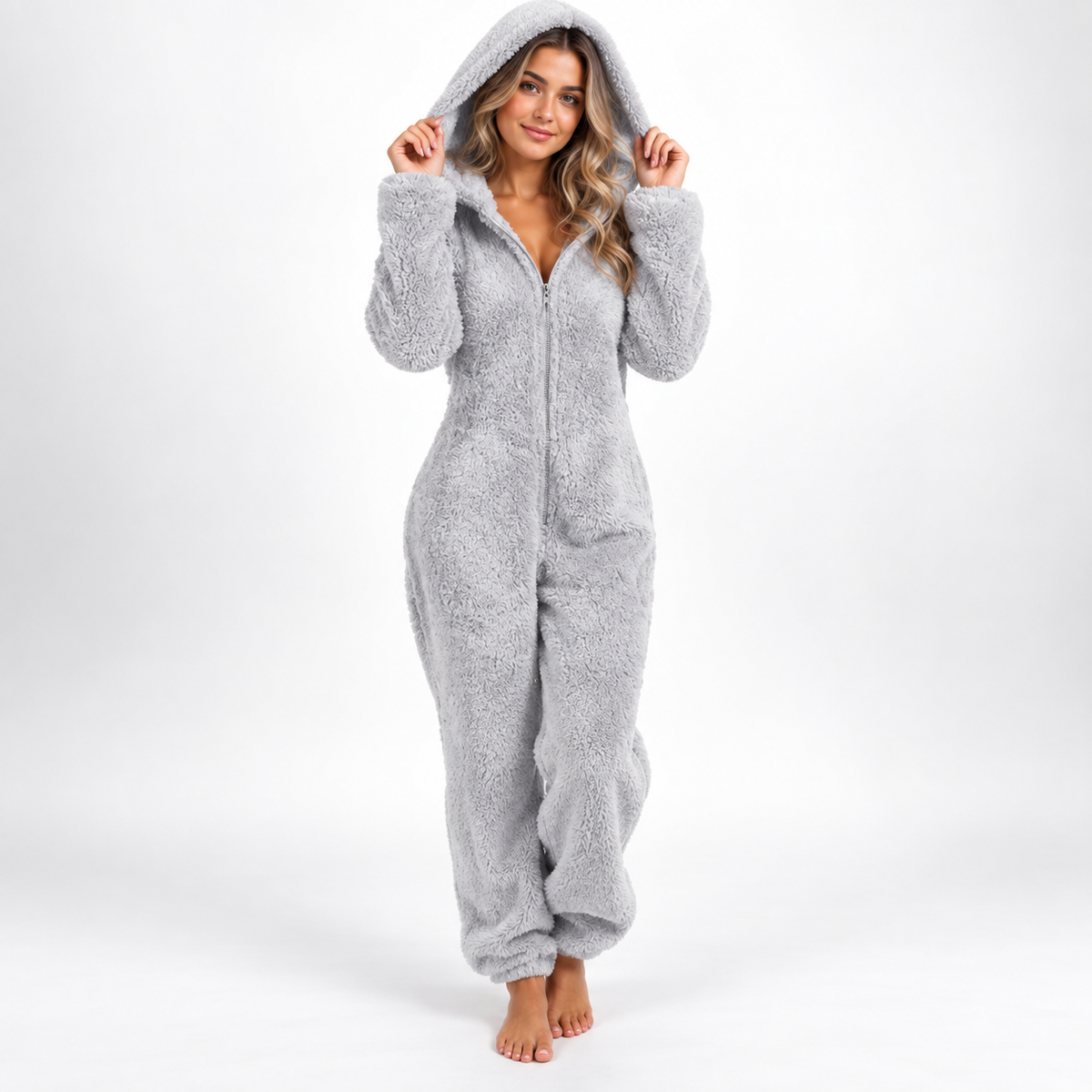 Kuscheliger Damen Fleece Onesie mit Reißverschluss