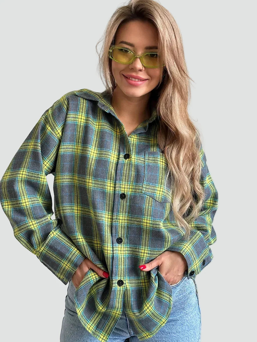 Oversize Flanellhemd mit Karomuster für den Herbst