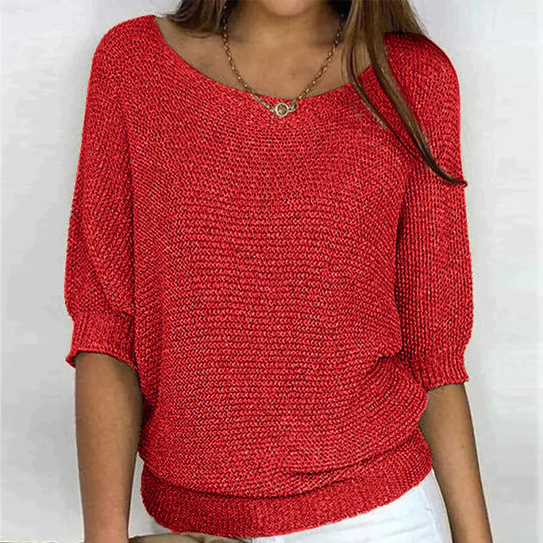 Lockerer Strickpullover mit Strukturmuster