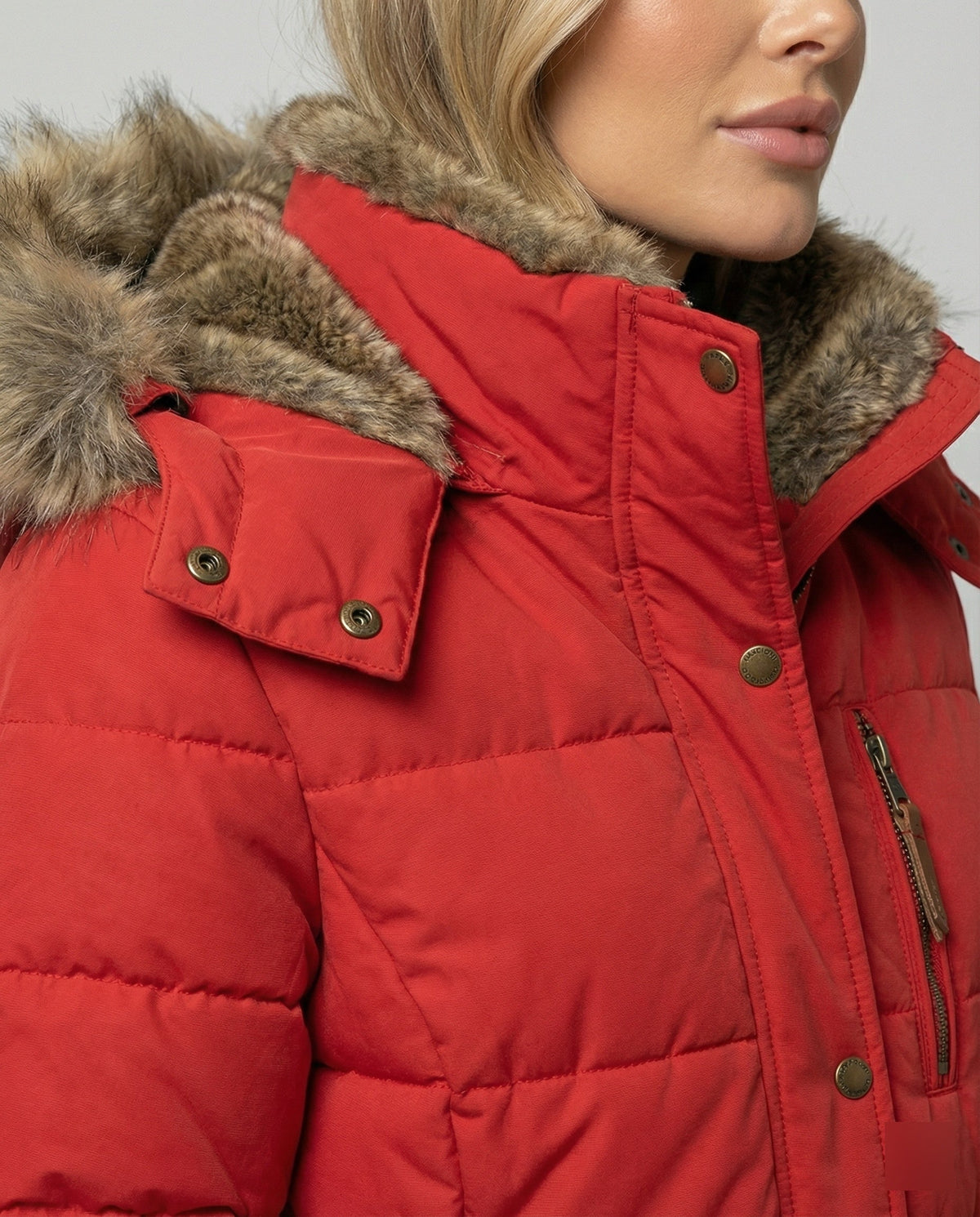 Damen Wintermantel Mit Fleecefutter Und Kapuze