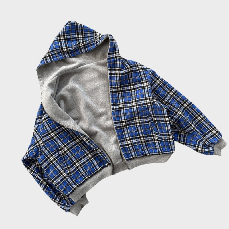 Oversize Wendehoodie mit Kapuze und Reissverschluss