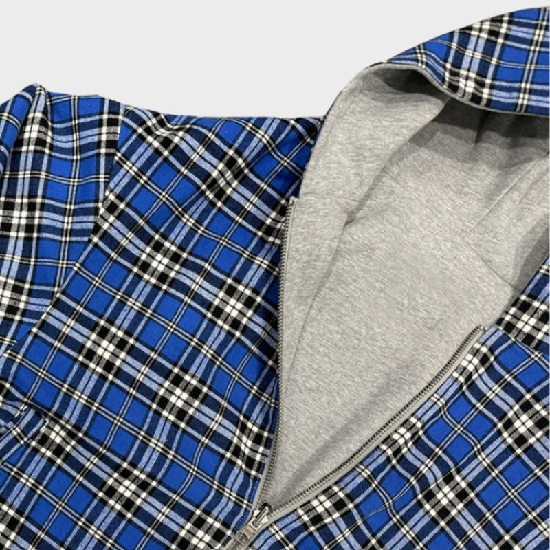 Oversize Wendehoodie mit Kapuze und Reissverschluss