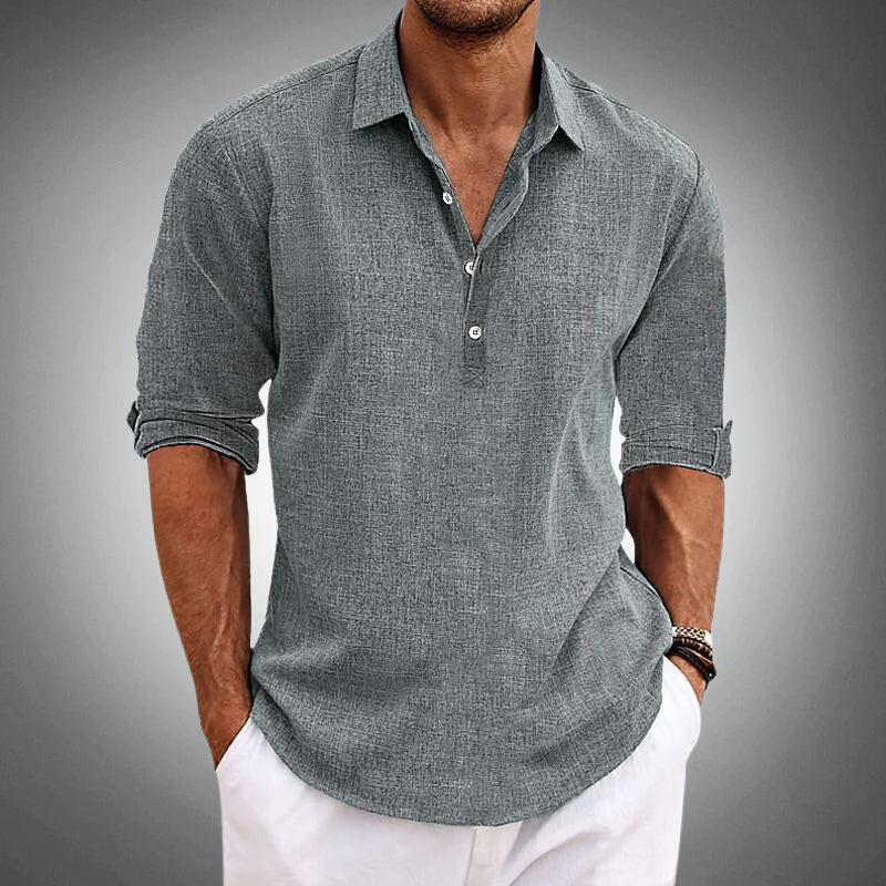 Leinenhemd Herren mit Reverskragen – Relaxed Fit Freizeithemd