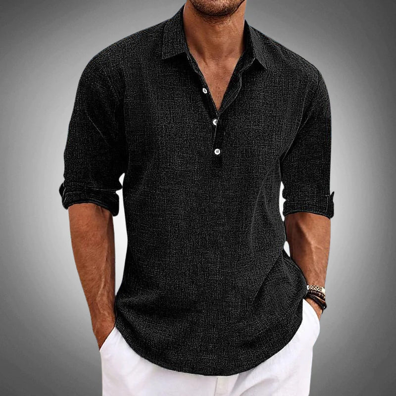 Leinenhemd Herren mit Reverskragen – Relaxed Fit Freizeithemd