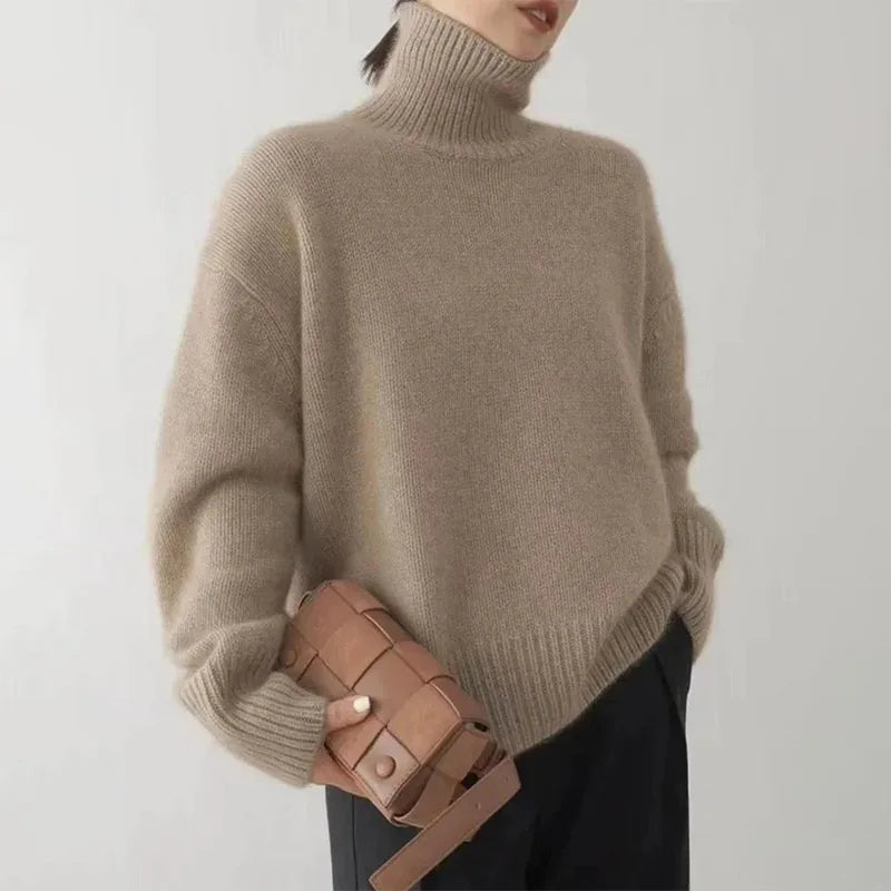 Damen Rollkragenpullover Weich Und Warm