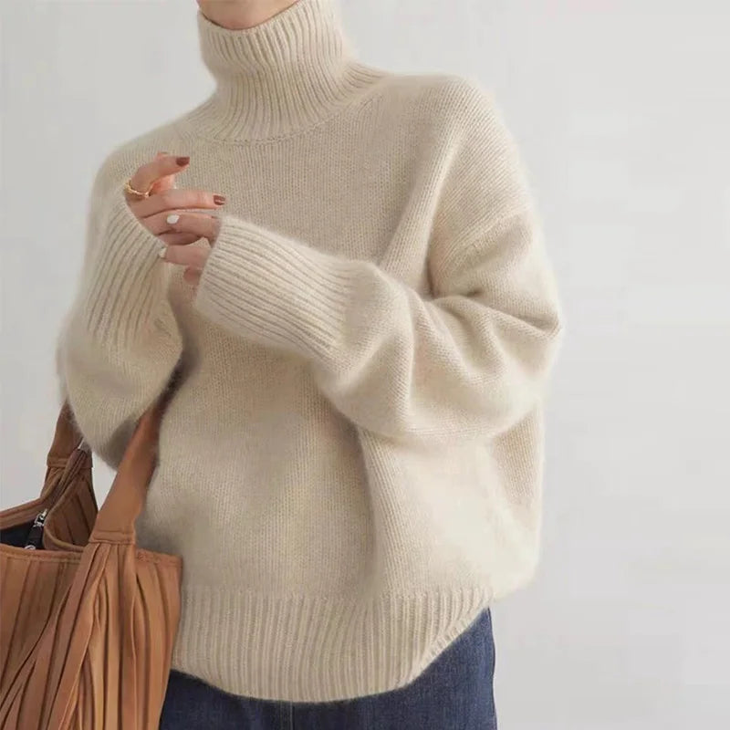 Damen Rollkragenpullover Weich Und Warm