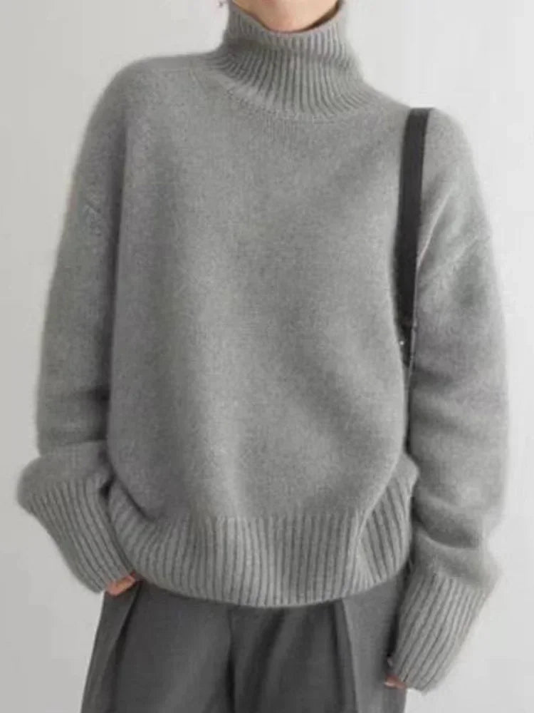 Damen Rollkragenpullover Weich Und Warm