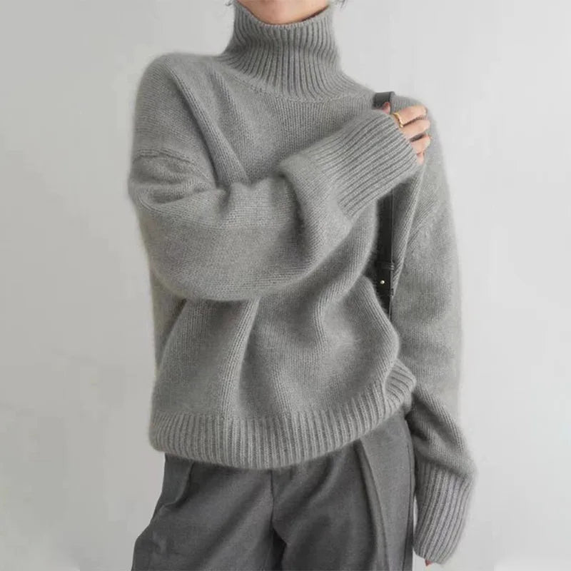 Damen Rollkragenpullover Weich Und Warm