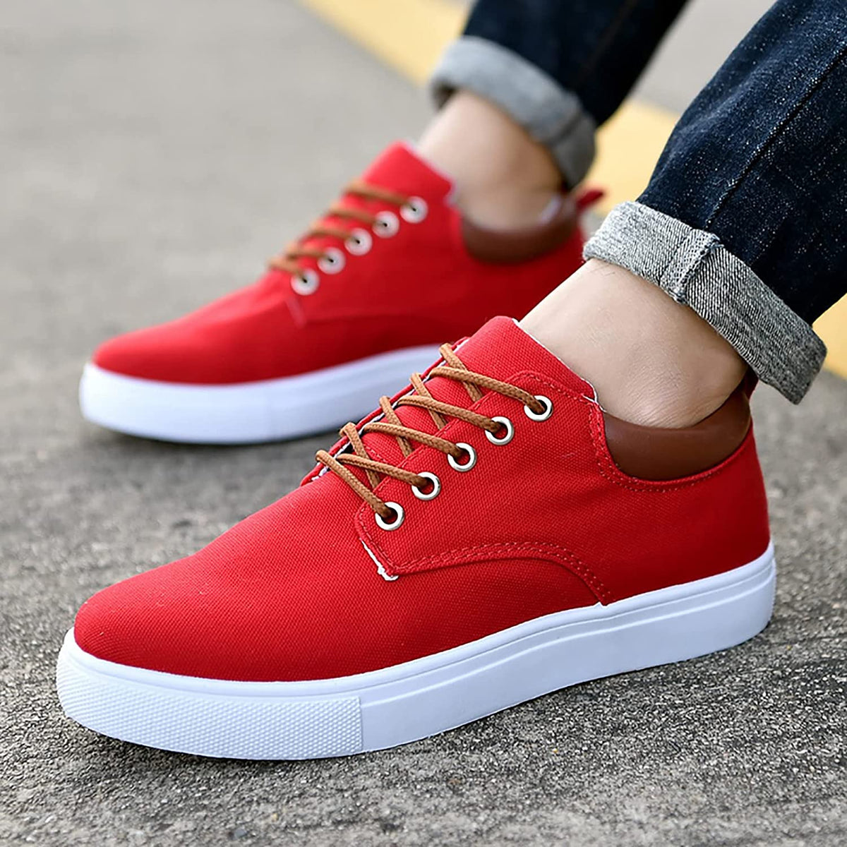 Herren Canvas Sneaker mit weißer Sohle