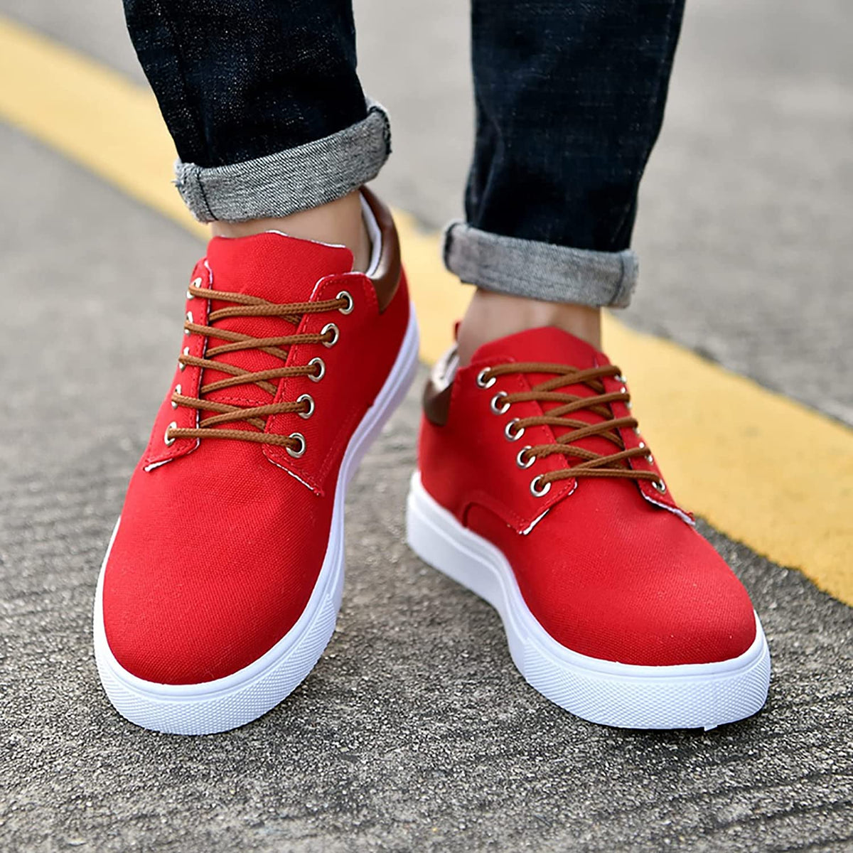 Herren Canvas Sneaker mit weißer Sohle