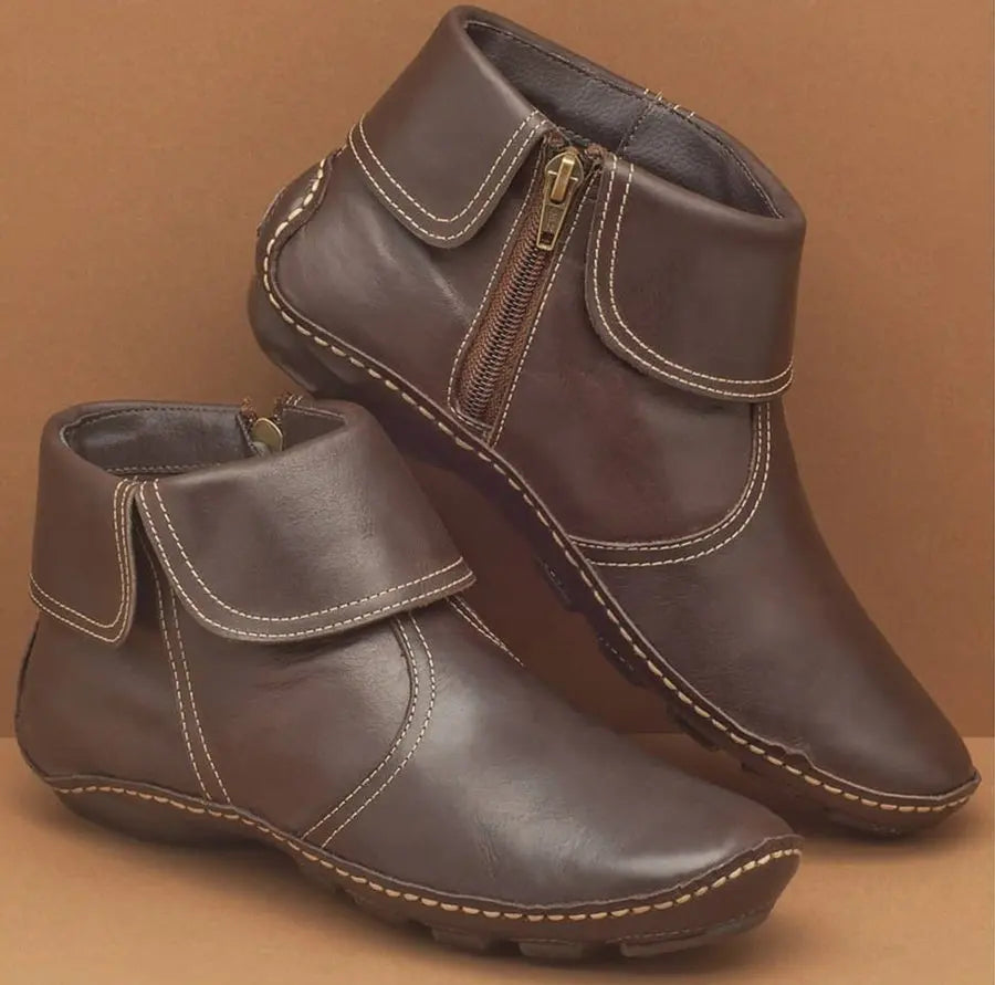 Vintage Damen Stiefeletten mit Weicher Innenpolsterung