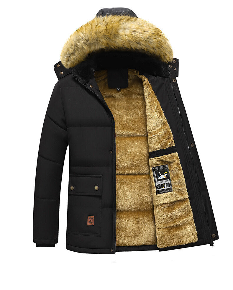 Herren Winterparka Mit Teddyfutter Und Kapuze