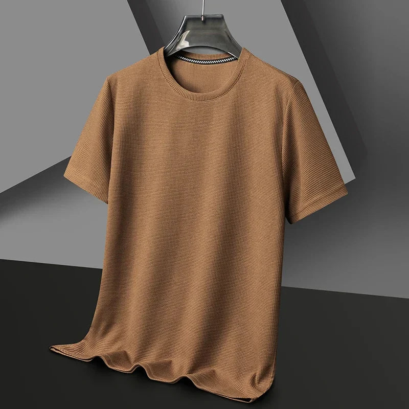 Leichtes Waffle-Knit T-Shirt Aus Baumwolle
