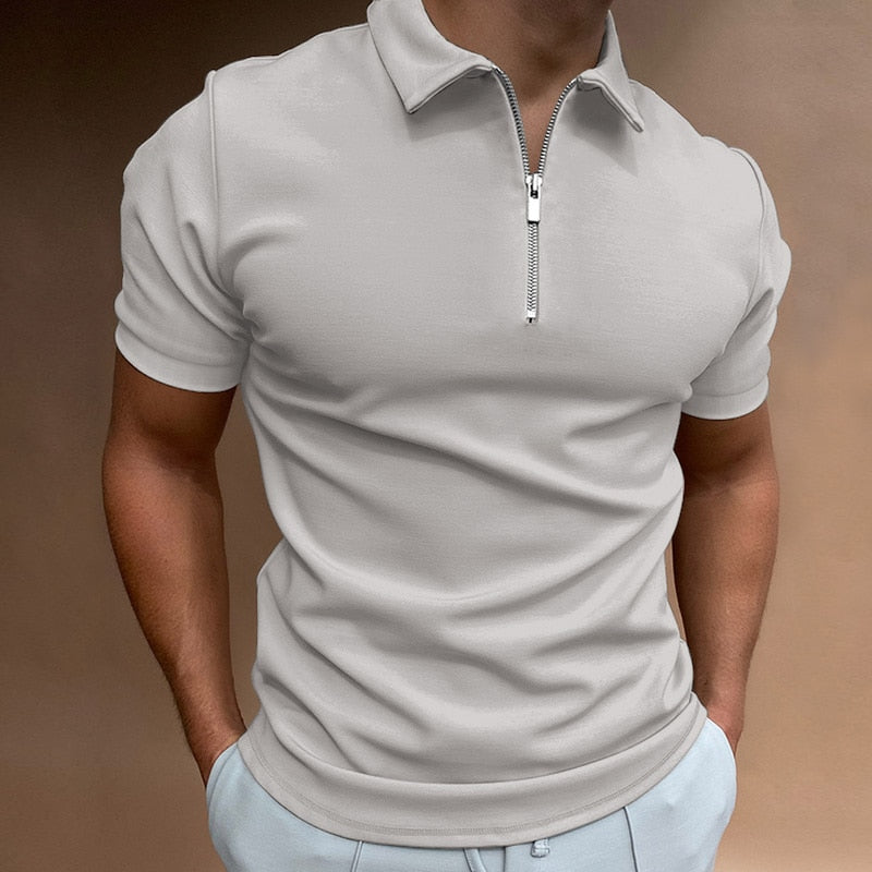 Herren Poloshirt mit Reißverschlusskragen Kurzarm