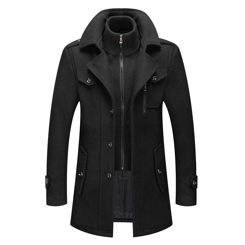 Eleganter Wintermantel mit hohem Kragen aus Wollmischung